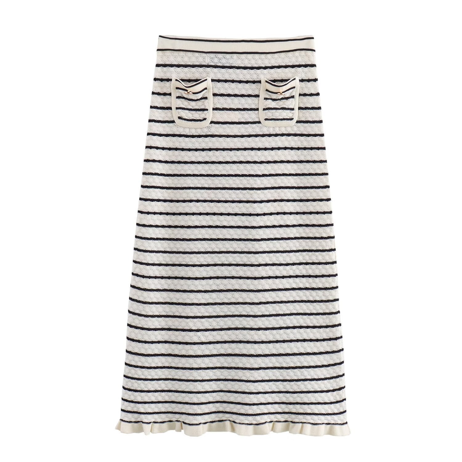 Color blocking striped women&