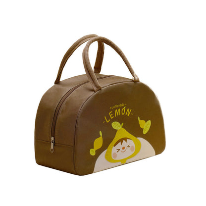 Cute cartoon thick lunch bag large capacity portable insulation bag hand-held lunch bag Oxford cloth lunch box bag