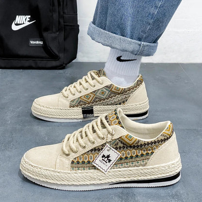 Espadrilles Men Sneakers Flat Canvas Shoes For Men Yuppie Casual Walking Shoes Male Linen Men&