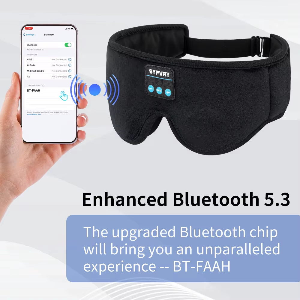 DreamTune 3D: Bluetooth Sleep Mask with Wireless Headset &amp; Adjustable Eye Cover