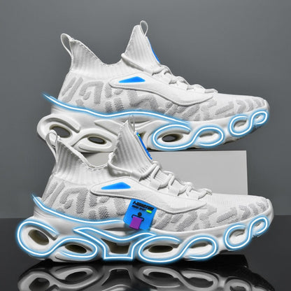 Fashionable new casual shoes, running shoes fly woven outer wear, knife edge shoes, comfortable sports shoes, trendy men&