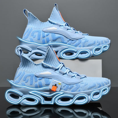 Fashionable new casual shoes, running shoes fly woven outer wear, knife edge shoes, comfortable sports shoes, trendy men&