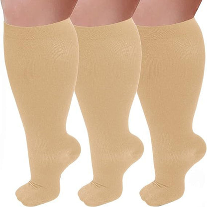 Fat and enlarged black fat compression socks super wide calf and knee length socks men&