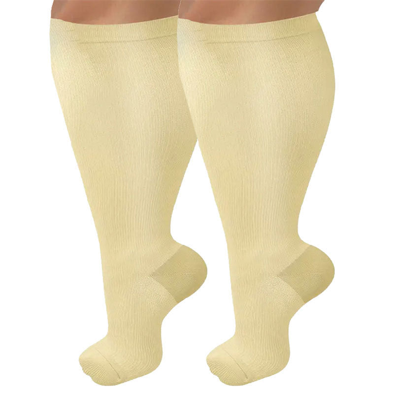 Fat and enlarged black fat compression socks super wide calf and knee length socks men&