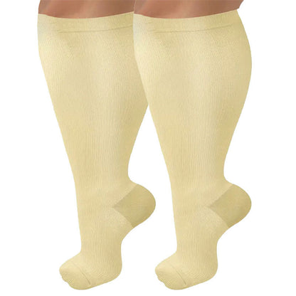 Fat and enlarged black fat compression socks super wide calf and knee length socks men&