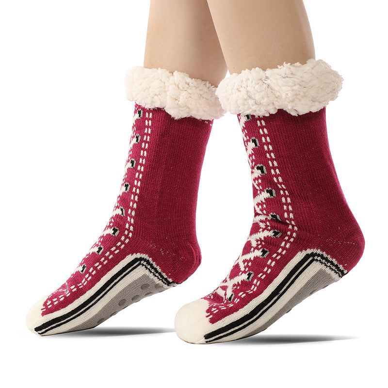 Floor Socks, Lamb Fur, Warm Socks, Postpartum Socks, Home Socks, Sleep Socks, Ultra Thick Plush Women&