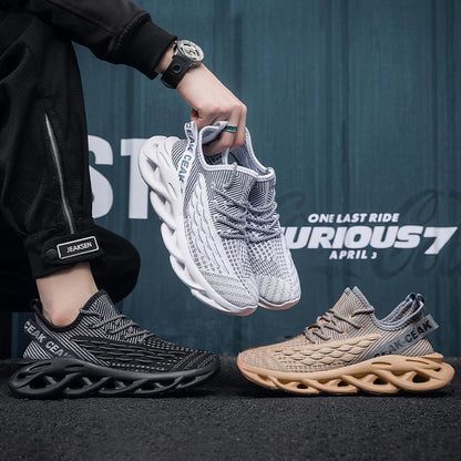 Flyknit mesh shoes for men lightweight and casual trendy shoes