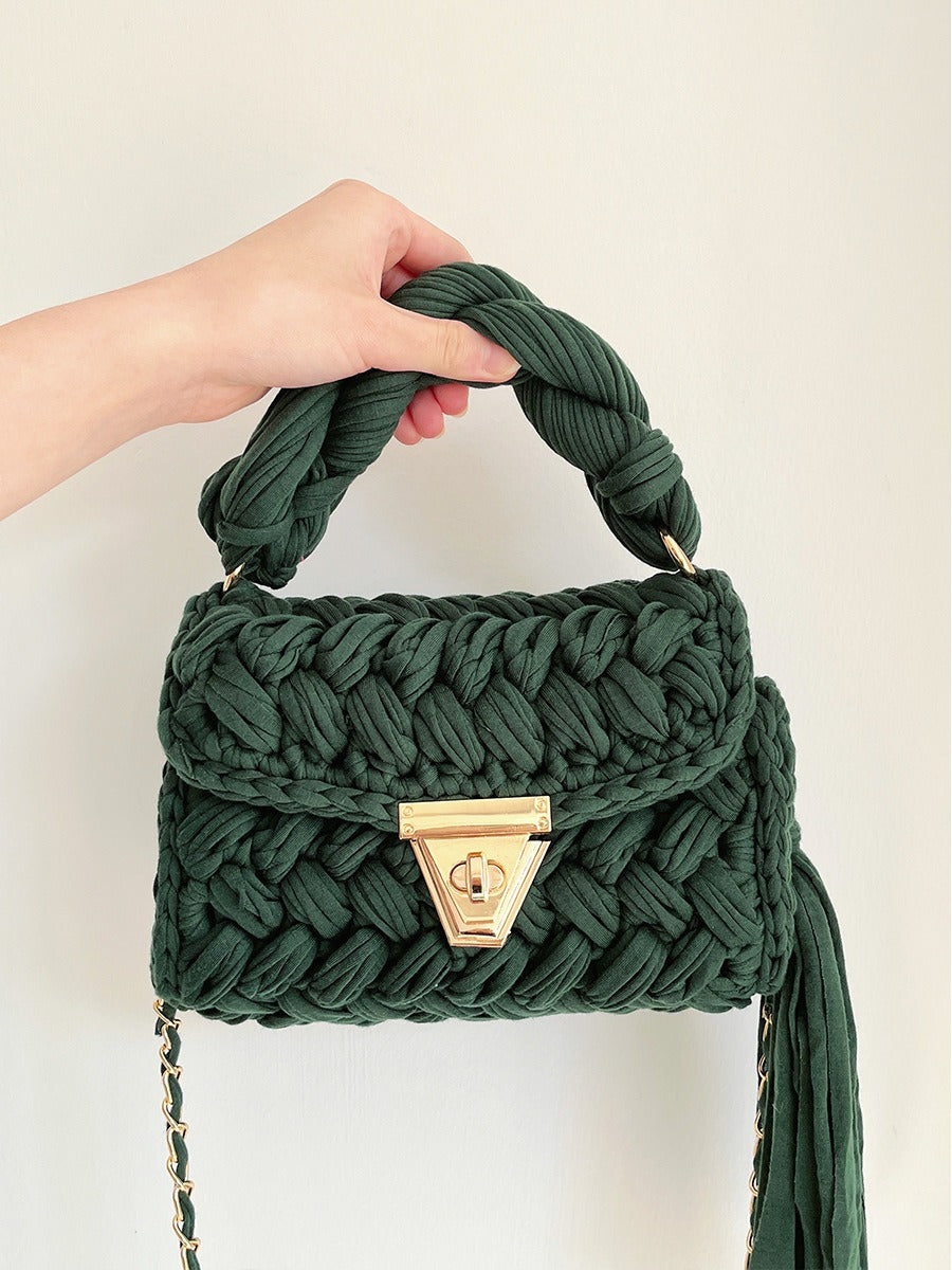 Hand woven bag crochet bag shoulder bag women&