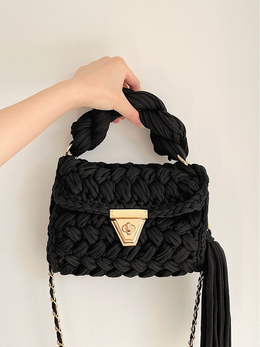 Hand woven bag crochet bag shoulder bag women&