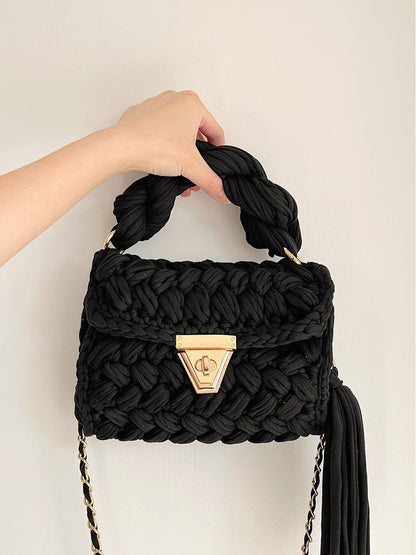 Hand woven bag crochet bag shoulder bag women&