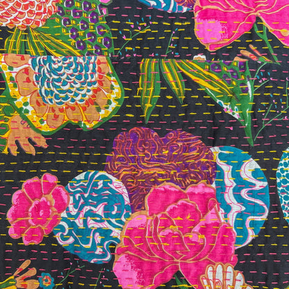 Handmade Kantha Quilt Blanket