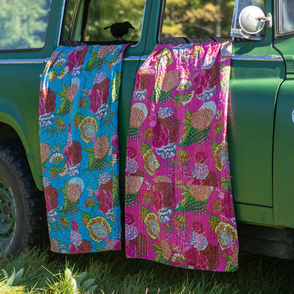 Handmade Kantha Quilt Blanket