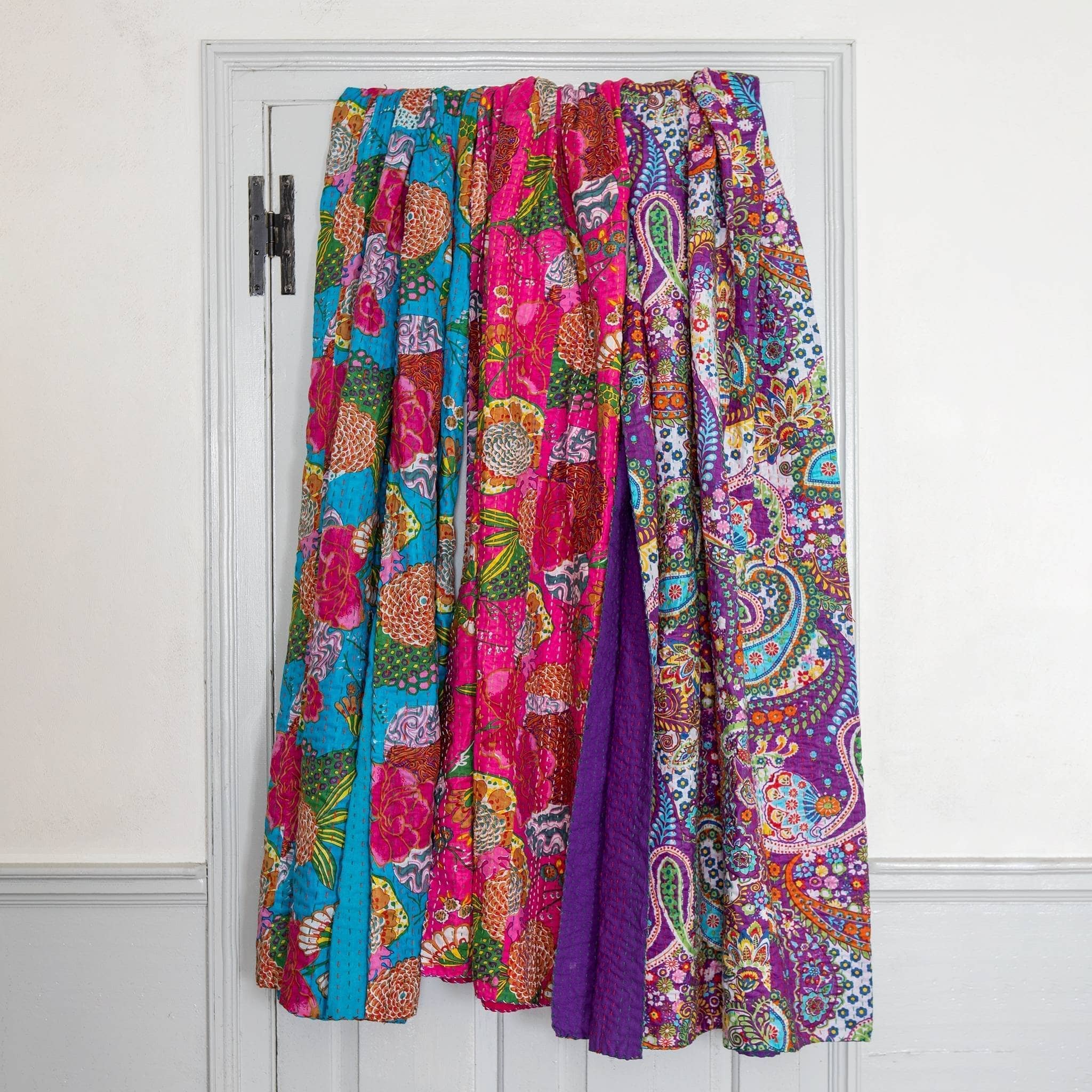 Handmade Kantha Quilt Blanket