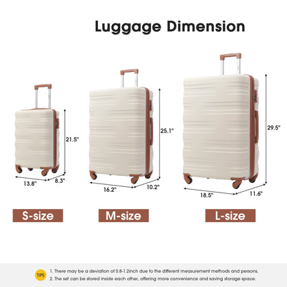 Hardshell Luggage Sets 3 Pcs Spinner Suitcase with TSA Lock Lightweight 20&