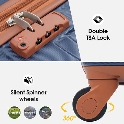 Hardshell Luggage Sets 3 Pcs Spinner Suitcase with TSA Lock Lightweight 20&