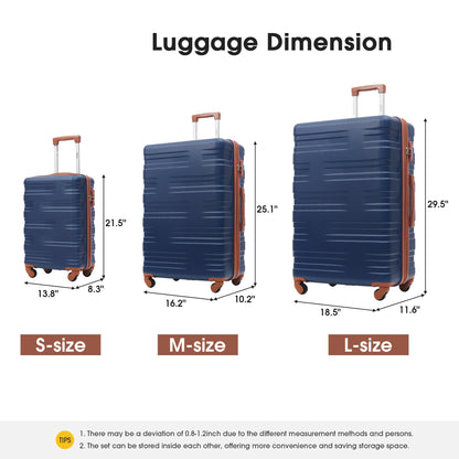 Hardshell Luggage Sets 3 Pcs Spinner Suitcase with TSA Lock Lightweight 20&
