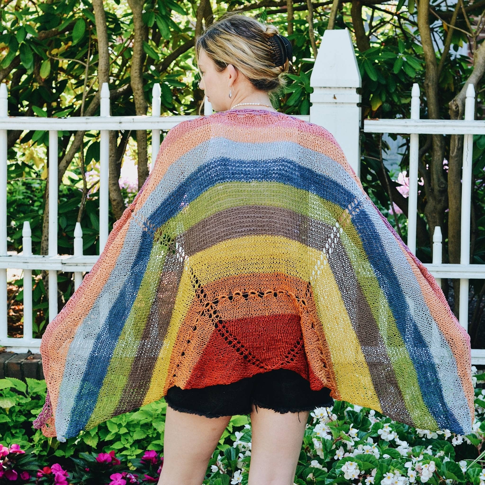 Herbal Dyed Rainbow Shawl - Knit &amp; Crochet Kit