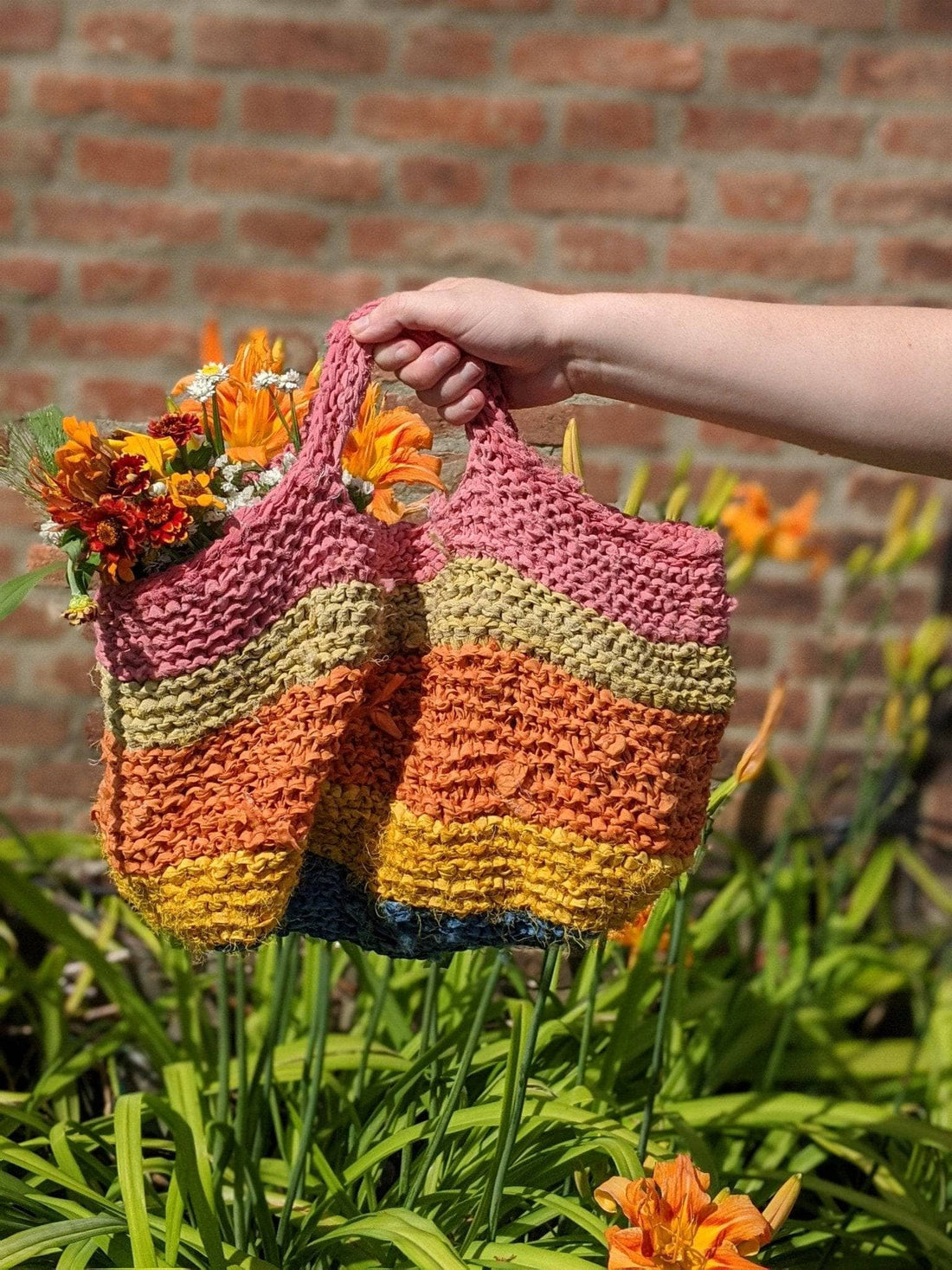 Herbal Dyed Recycled Market Tote Knit &amp; Crochet Pattern