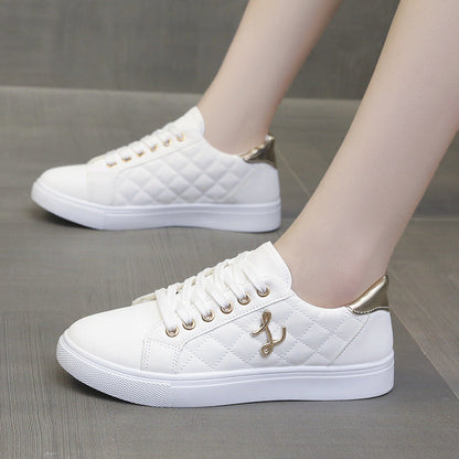 Little white shoes for women, lightweight, simple, fashionable, low top, flat bottom, versatile, women&