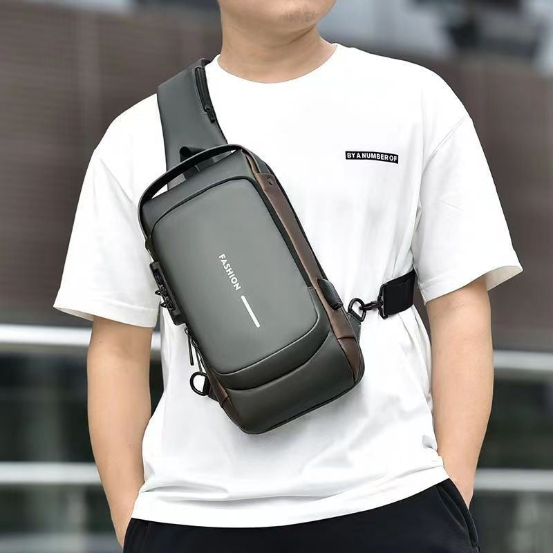 Motorcycle bag password anti-theft chest bag men&