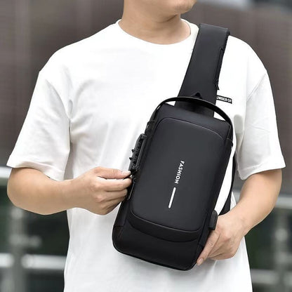 Motorcycle bag password anti-theft chest bag men&