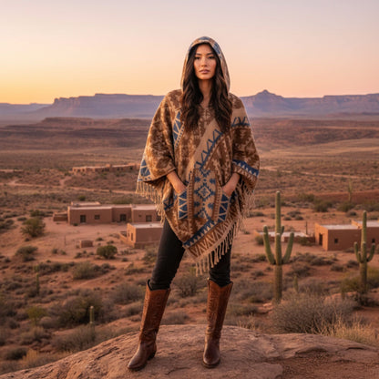Nanda Hooded Poncho