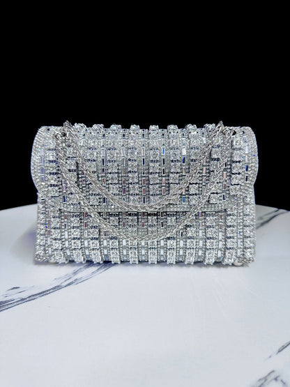 New Evening Dress, socialite, rhinestone handbag, diamond studded chain cheongsam bag, crossbody, banquet bag, women&