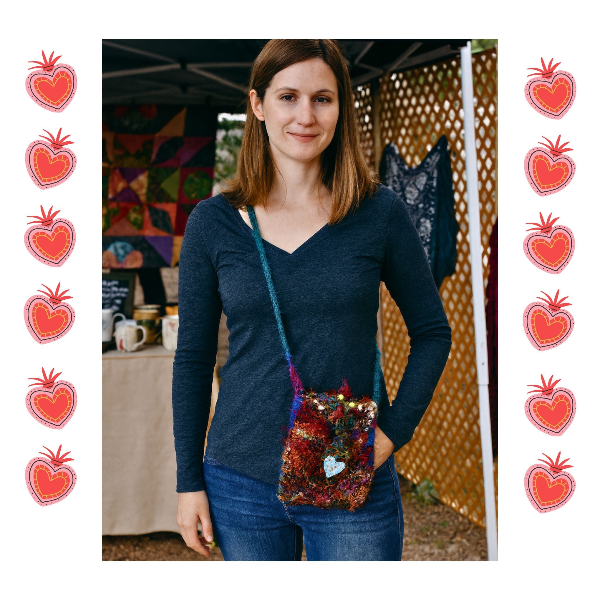 Crossbody Bag Knit Pattern – Cut Short Purse with Wool &amp; Silk Yarn