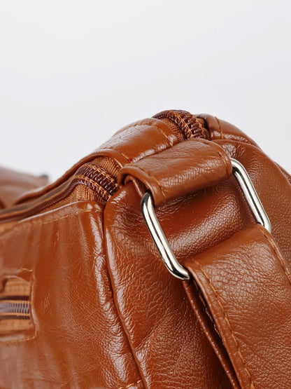 PU Leather Adjustable Strap Shoulder Bag