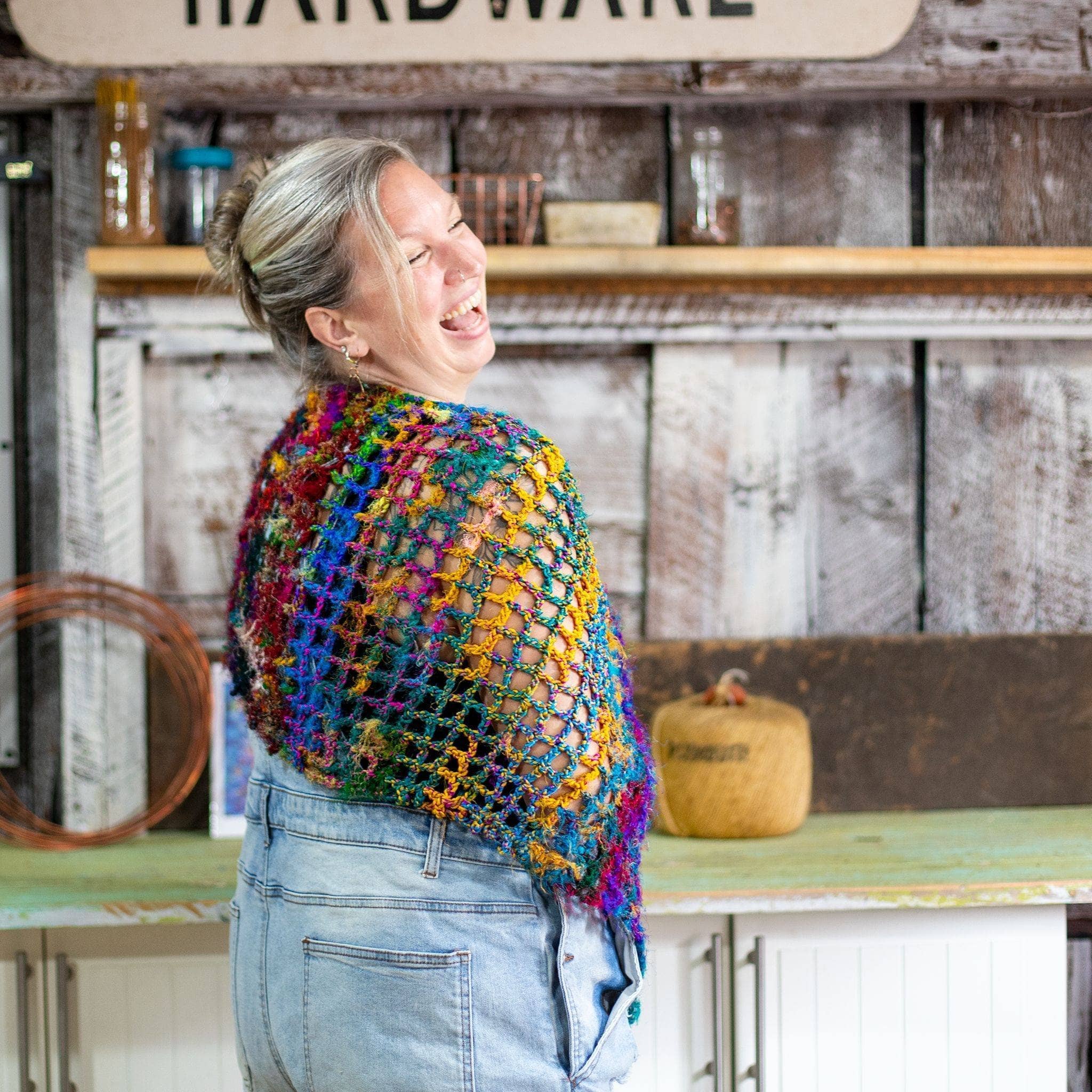 QuadraMesh Crochet Shawl Easy Pattern