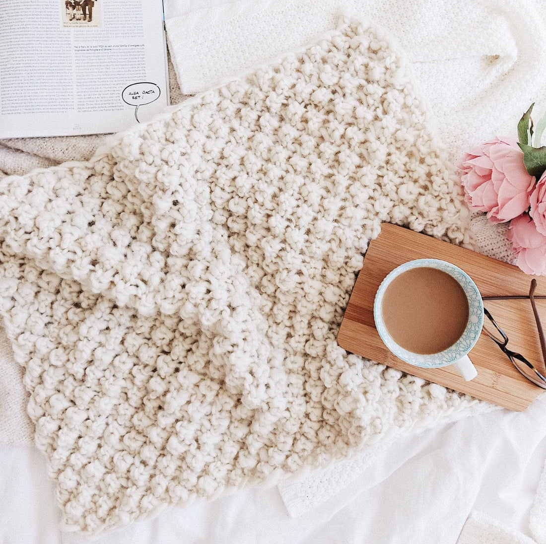 Raspberry Dreams - Knit Baby Blanket Pattern