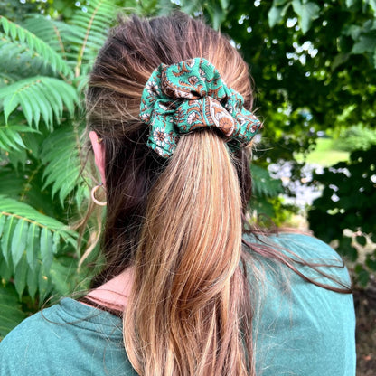 Colorful Reclaimed Sari Scrunchies 5-Pack
