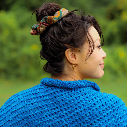 Colorful Reclaimed Sari Scrunchies 5-Pack