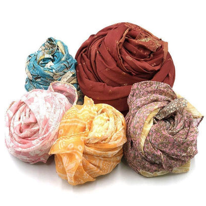 Colorful Sari Scrap Bundle –  Handpicked Fabric Pieces for Crafting, Mending &amp; Journaling