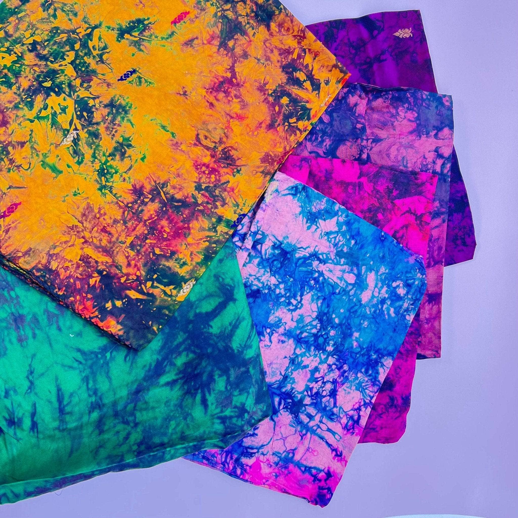 Colorful Sari Scrap Bundle –  Handpicked Fabric Pieces for Crafting, Mending &amp; Journaling