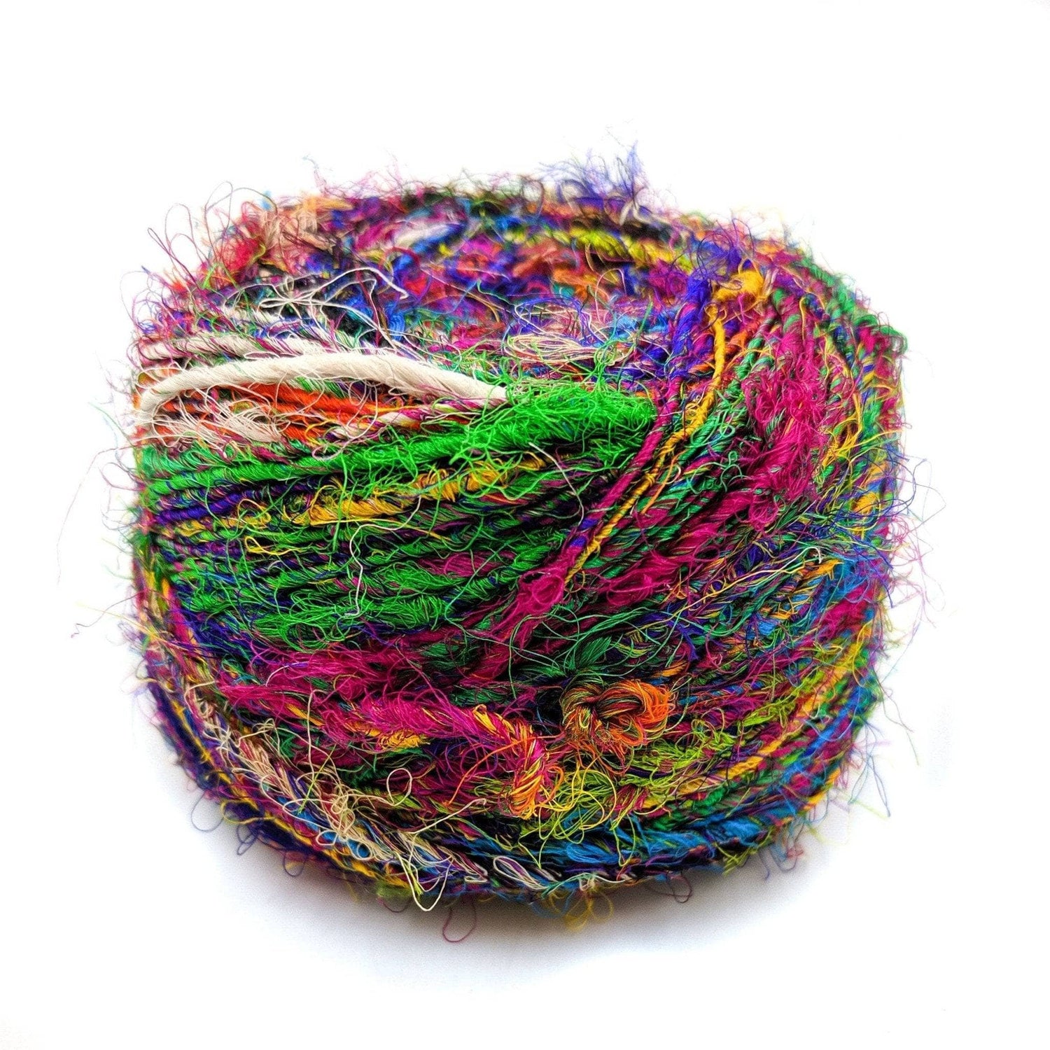 Recycled Silk Yarn Worsted Weight "Wild Peacock"