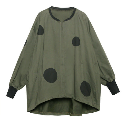 Retro long sleeved stand up collar trench coat for women loose and fashionable stylish zipper cardigan