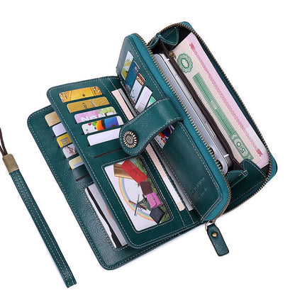 RFID Antimagnetic Wallet Long Zipper Women&