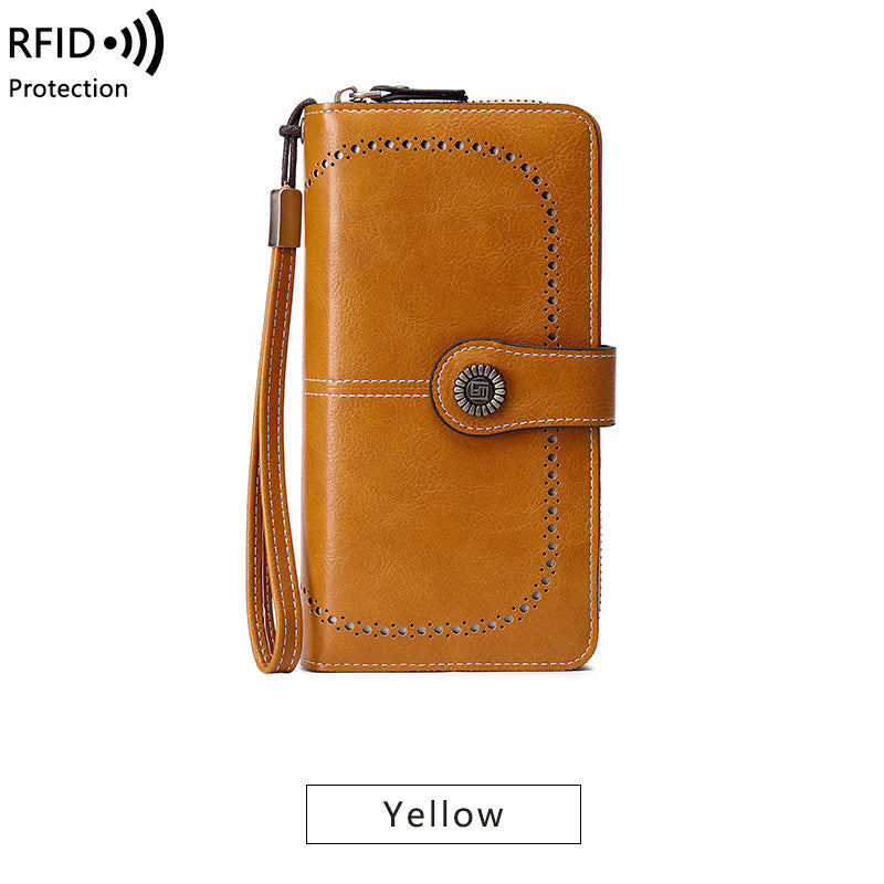RFID Antimagnetic Wallet Long Zipper Women&