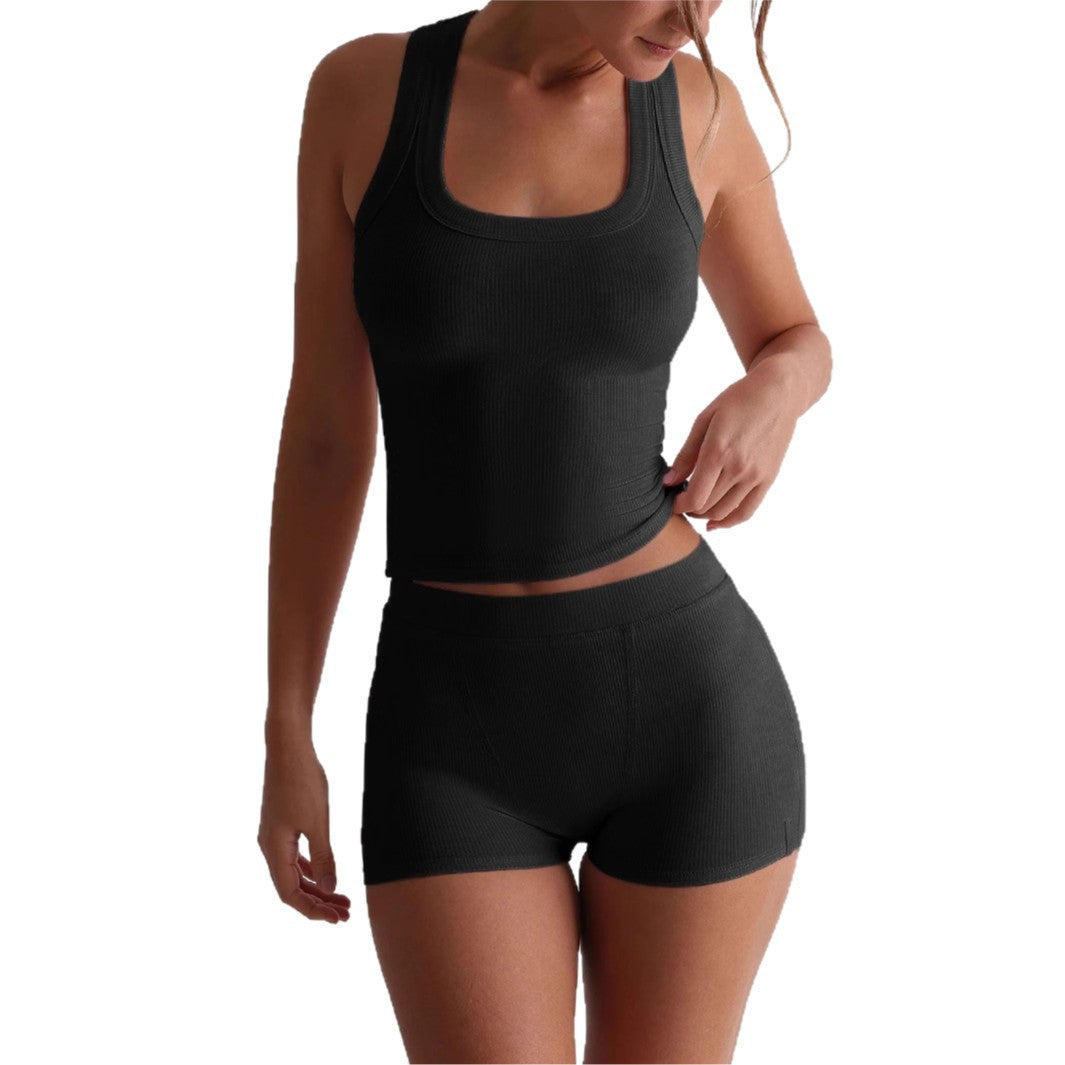 Sports style camisole two-piece set