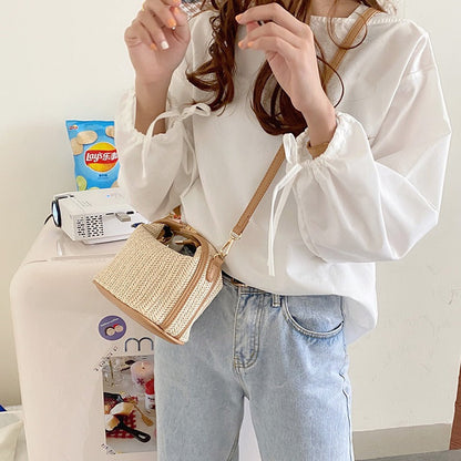 Straw woven small bag casual women&