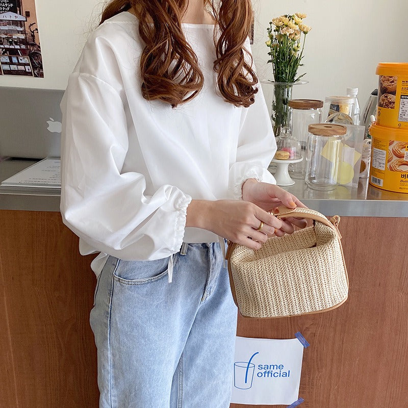 Straw woven small bag casual women&