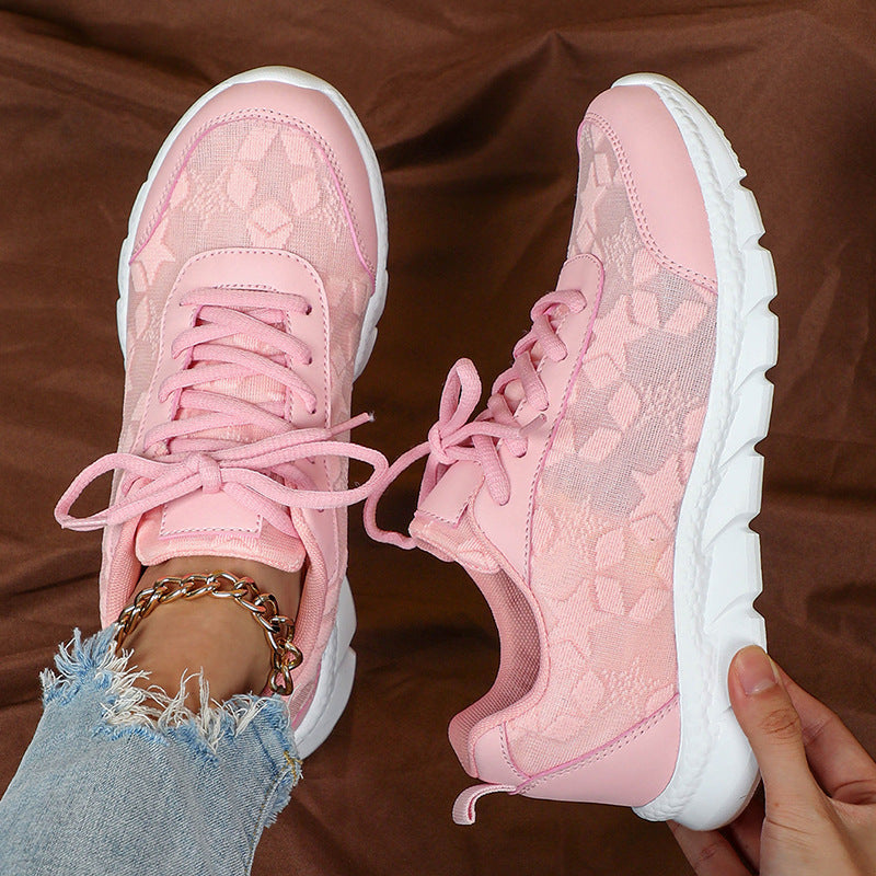 White shoes breathable lightweight casual sports women&