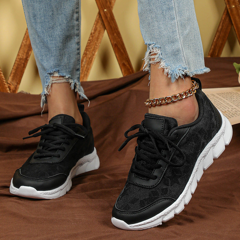 White shoes breathable lightweight casual sports women&