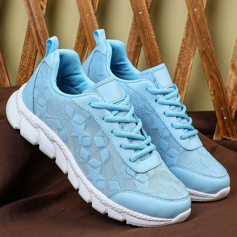 White shoes breathable lightweight casual sports women&